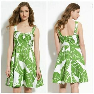 Kate Spade Palm Sugar Leaf Silk Blend Dress